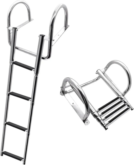 Échelle Télescopique en Acier Inoxidable 4 Marches pour Bateau et Piscine - Capacité 227 kg