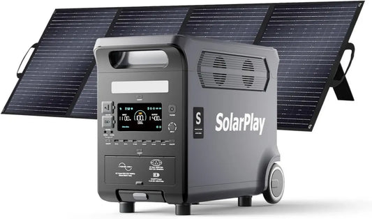 Générateur Électrique Portable SolarPlay Q3600, 3600W CA, Batterie 3840Wh LiFePO4, Charge Rapide 2.5h, UPS, Onduleur Pour Alimentation de Secours
