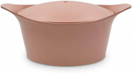 Cookut - Cocotte en Fonte 20 cm avec Poignée Métallique et Manique - Couleur Guimauve